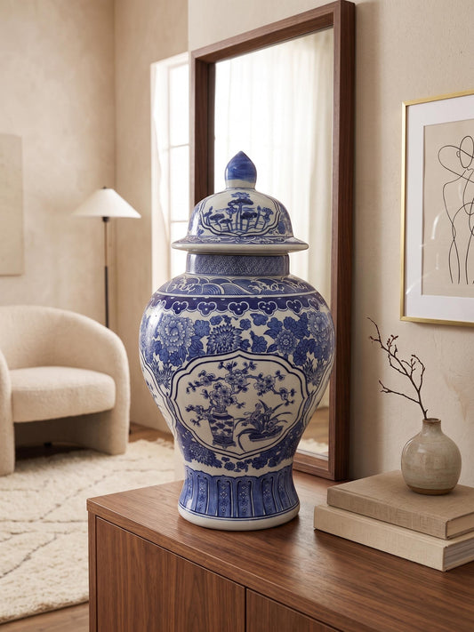 The Indigo Blossom Ginger Jar
