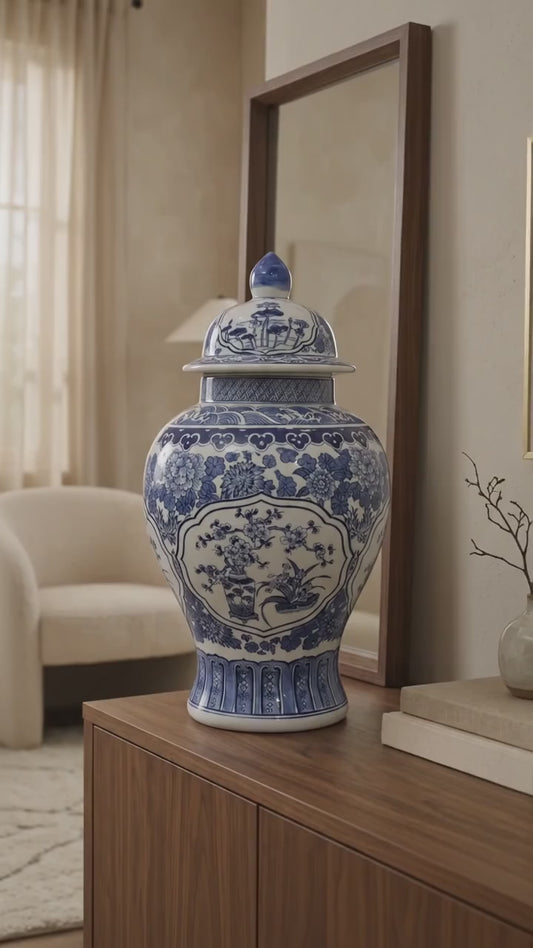 The Indigo Blossom Ginger Jar
